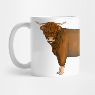 Highland cow cartoon illustration Mug